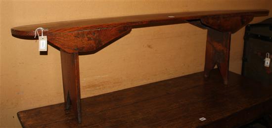 19th century ash and elm woodseat bench